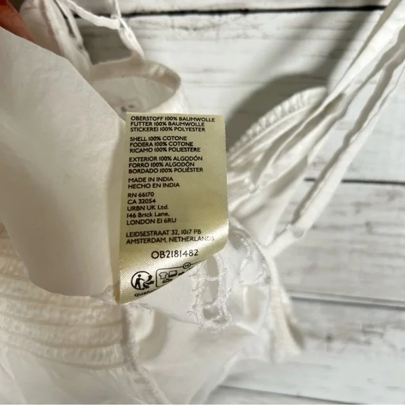 Free People Sweet Sammi Eyelet Cotton Cami Top White XL - Picture 11 of 11